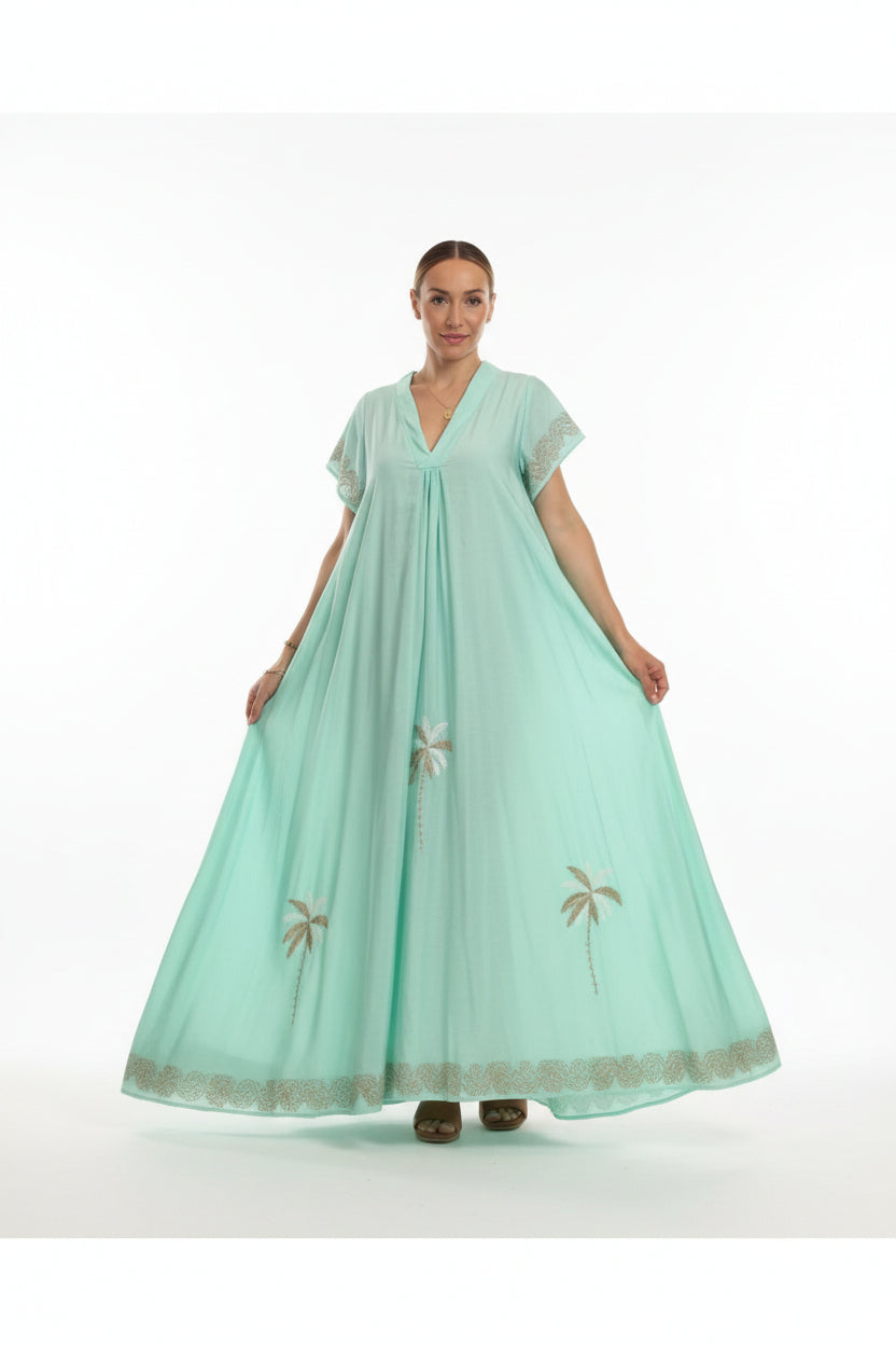 VESTIDO PALMERAS VISCOSA-SEDA