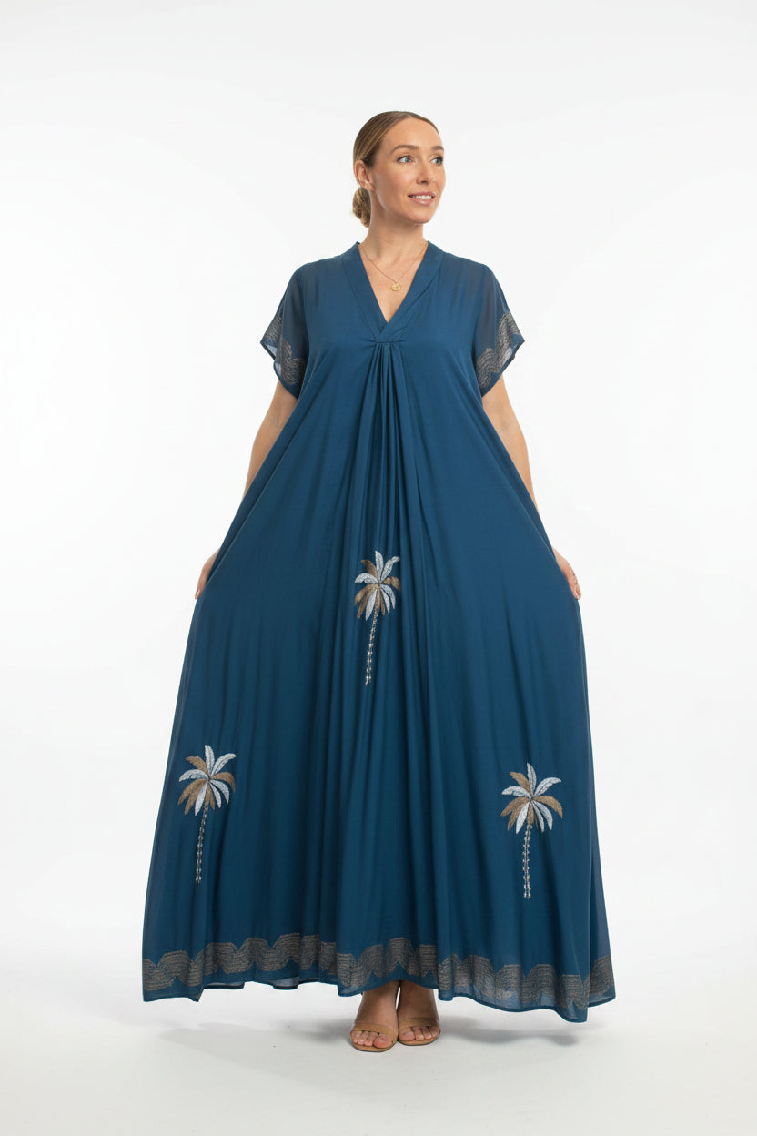 VESTIDO PALMERAS VISCOSA-SEDA