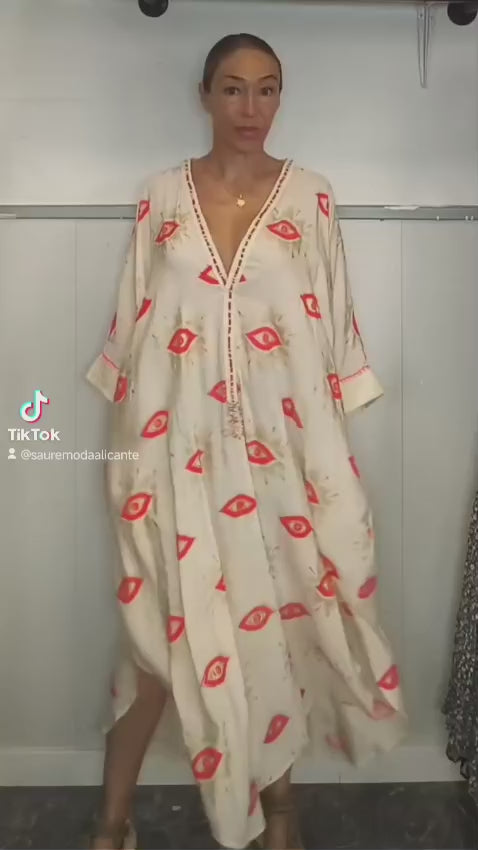 VESTIDO OJO CORAL ALGODON