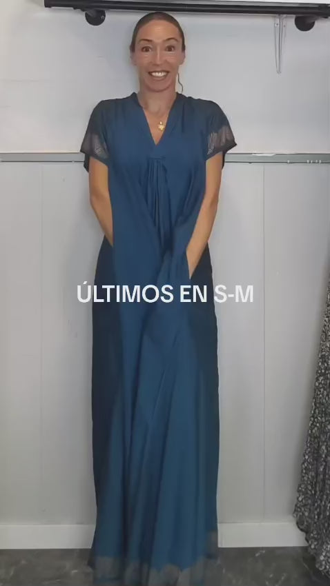 VESTIDO PALMERAS VISCOSA-SEDA