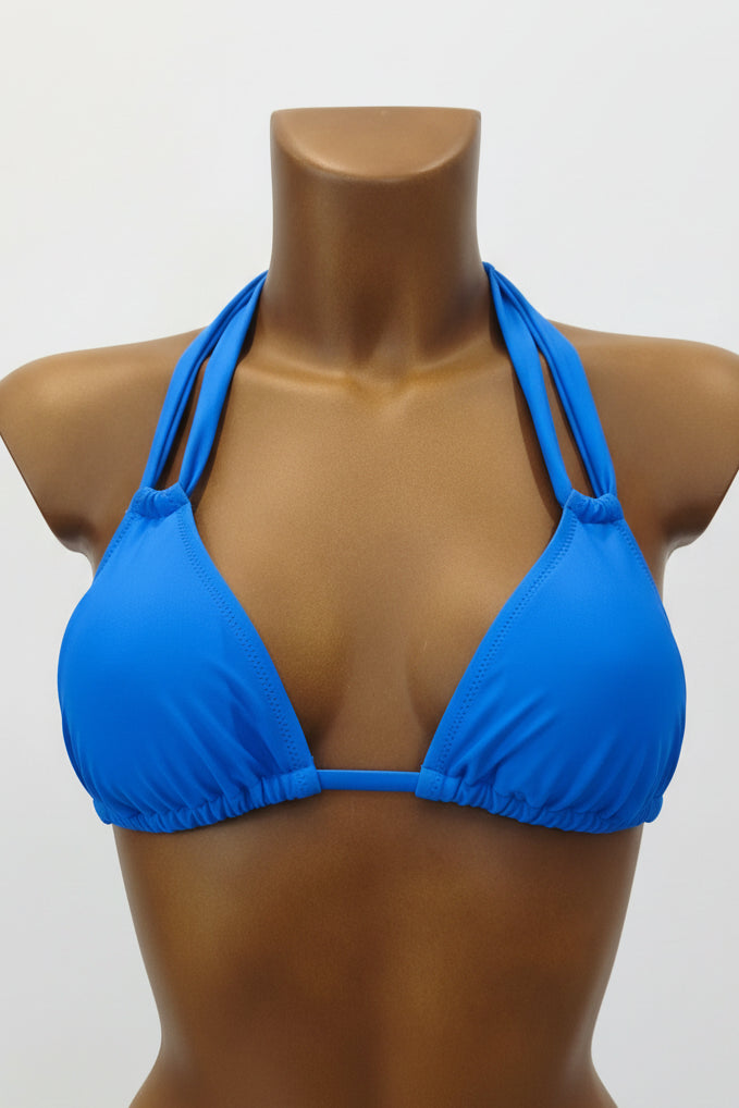 Top bikini triángulo azul copa B