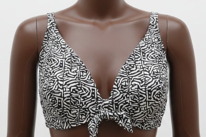 Top bikini reductor estampado con brillo copa D