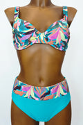 Top bikini reductor estampado hojas copas D