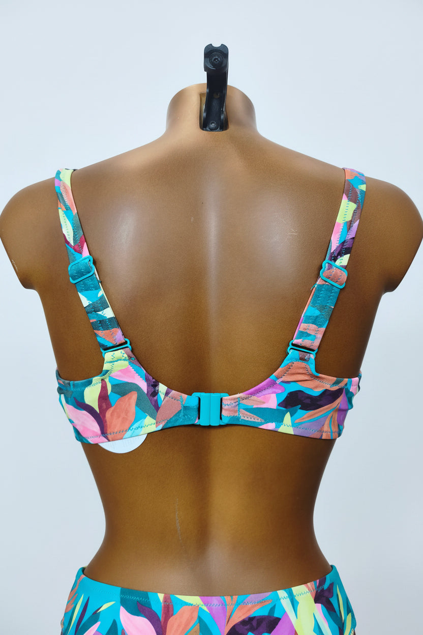 Top bikini reductor estampado hojas copas D